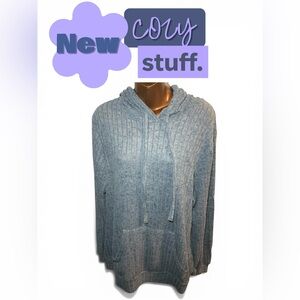 Cozy Blue Knit Hoodie (10267)